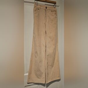 Kookai Beige Corduroy Flare Pants